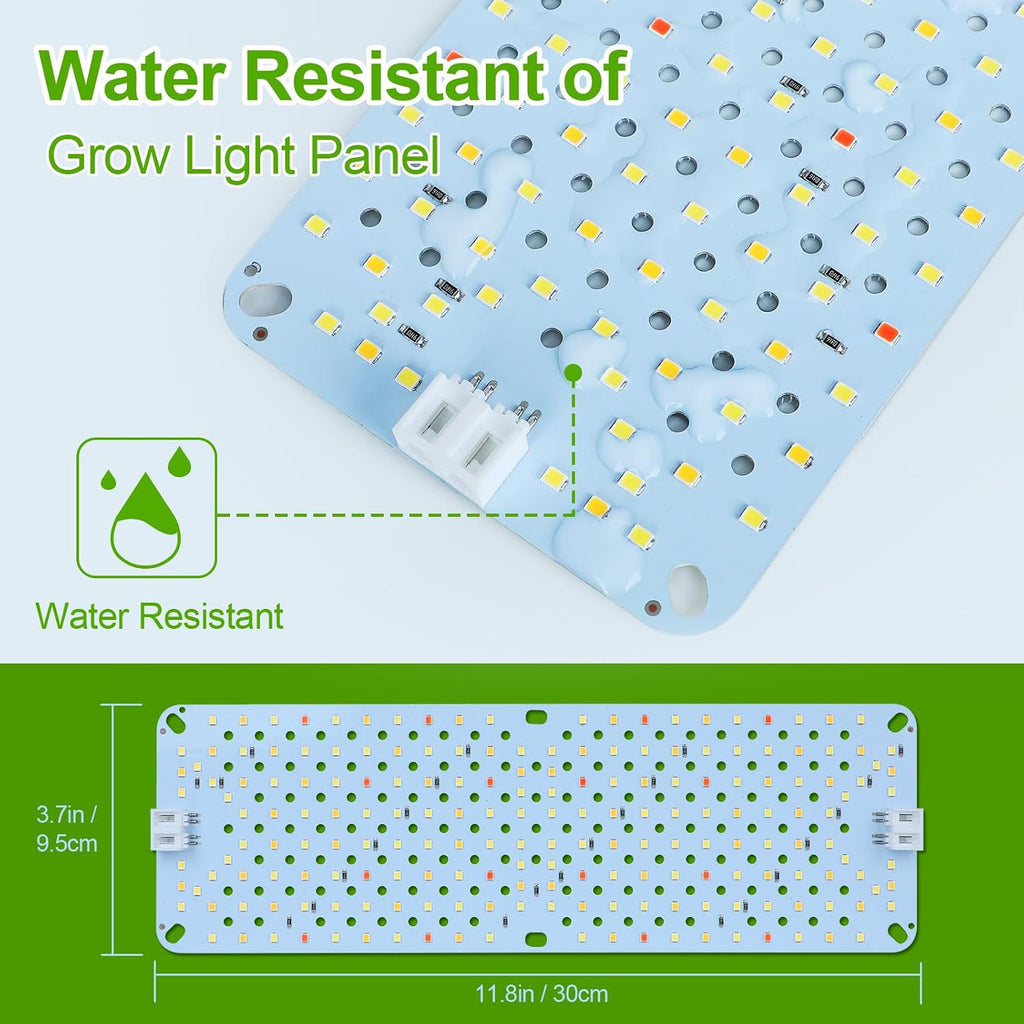 3Panel Grow Lights for Indoor Plants, Seed Starting, Veg, Pot Plants, Bonsai with Timer 4/8/12/16/20H, Ultra-Thin Under
