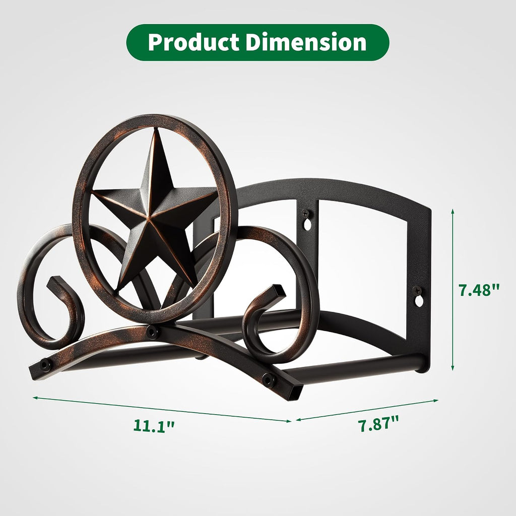 Garden Hose Holder Wall Mounted Decorative, Heavy Duty Metal Hose Hanger for Outside, Sturdy Water Hose Rack Holds