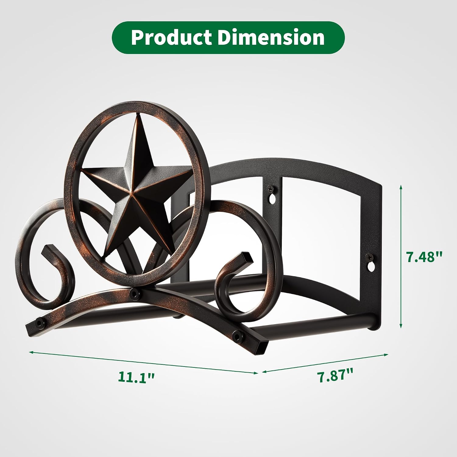 Garden Hose Holder Wall Mounted Decorative, Heavy Duty Metal Hose Hanger for Outside, Sturdy Water Hose Rack Holds