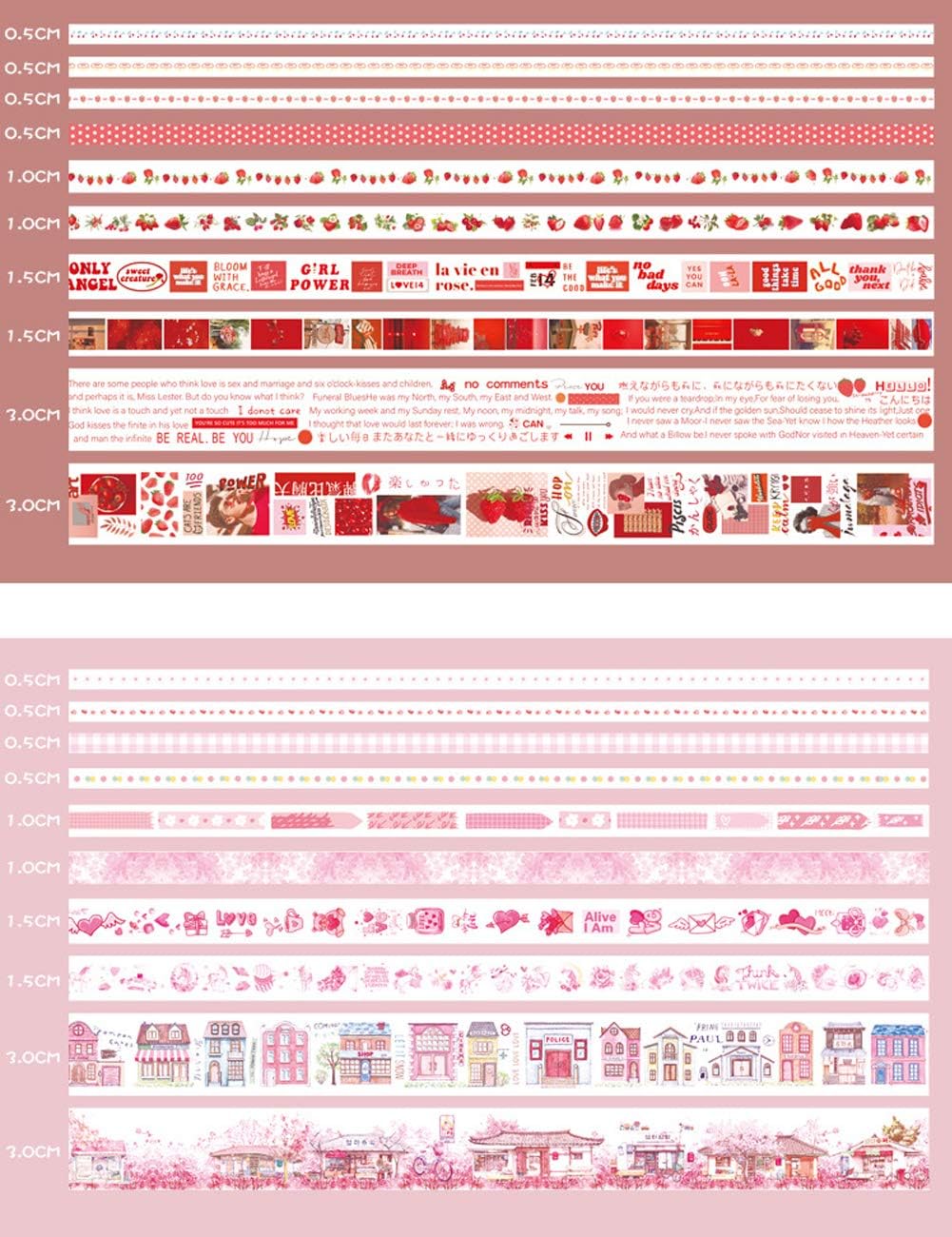 ZDOLAKIDS 100 Rolls Kawaii Washi Paper Masking Tape Set Marine Life Planet Cloud Green Plant Floral Food Drink Stickers