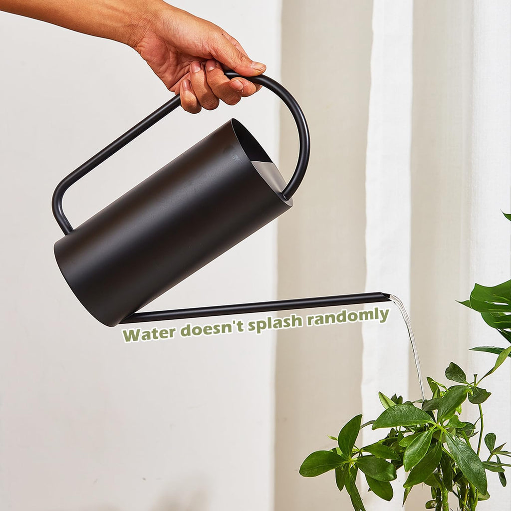 Watering Can Outdoor, 50 oz/1.5L Watering Can with Long Spout and Handle, Stainless Steel Garden Watering Pot for