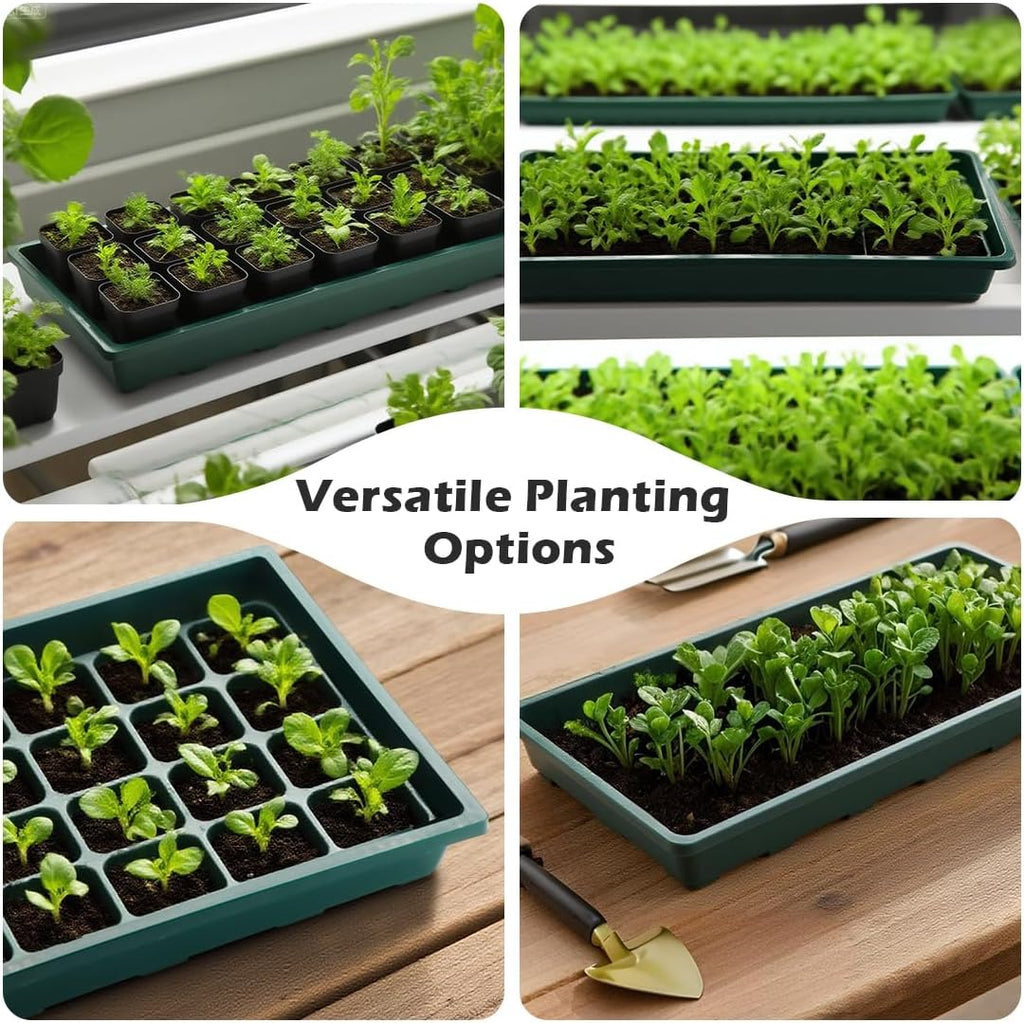 RooTrimmer 1020 Nursery Pots Trays 5 Pack, Plastic Flat Seed Starter Trays, Durable Seedling Potting Tray for Carrying
