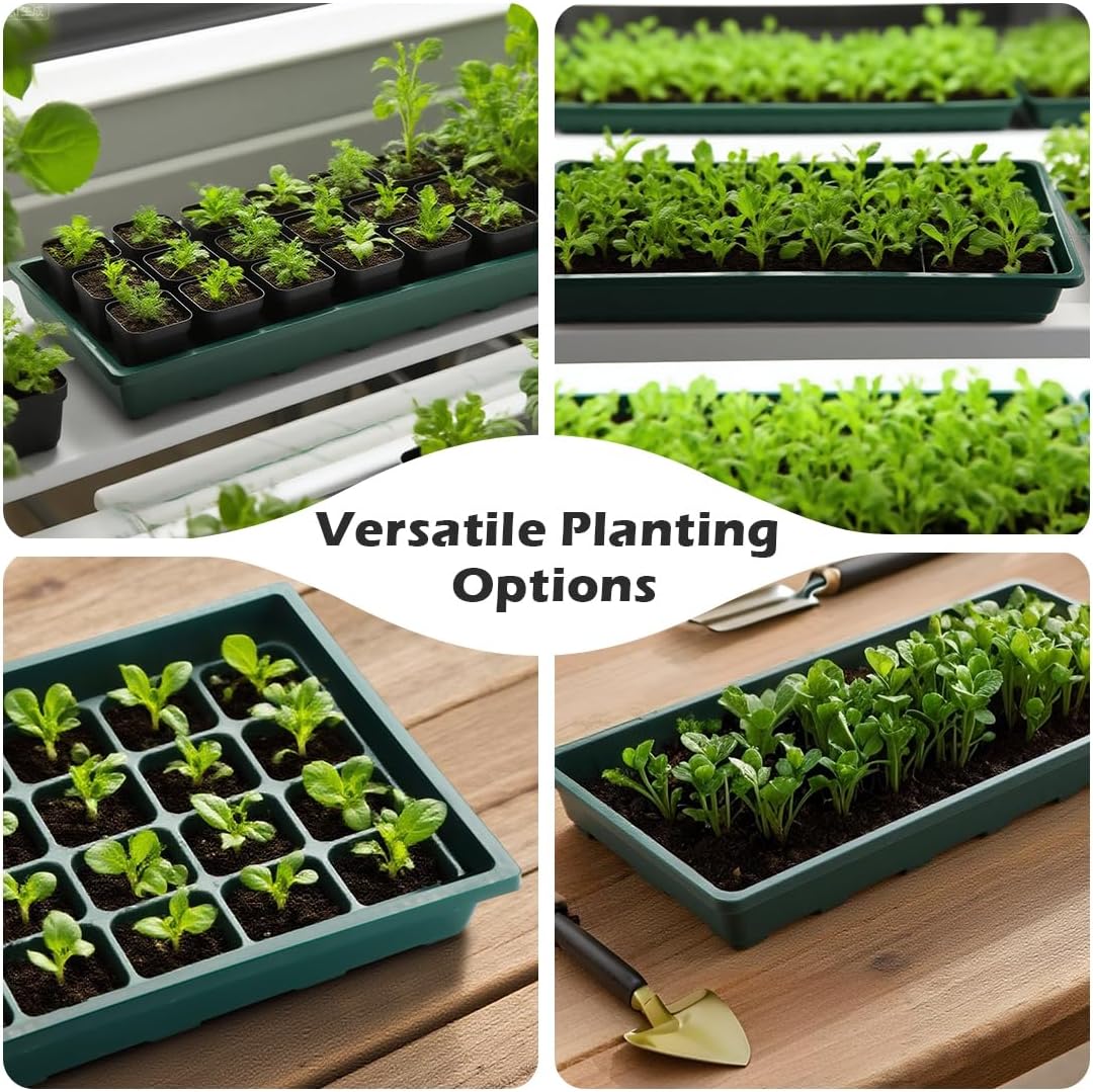 RooTrimmer 1020 Nursery Pots Trays 5 Pack, Plastic Flat Seed Starter Trays, Durable Seedling Potting Tray for Carrying