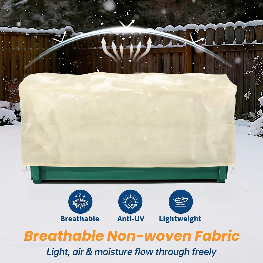 Plant Covers Freeze Protection, 2 Pack Garden Covers for Raised Bed, Frost Cloths for Outdoor Plants, Winter Protection