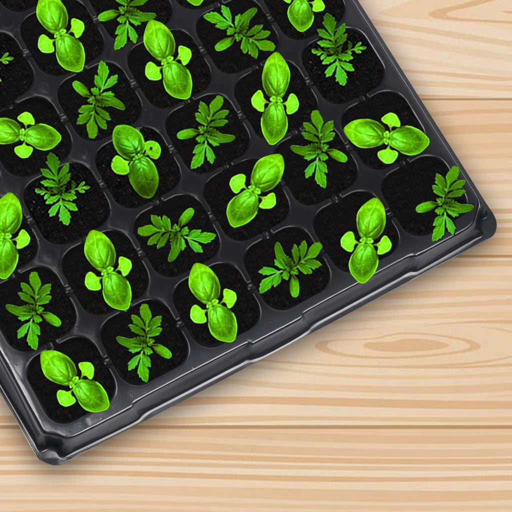 Seed Starter Kit 10 Pack-72 Cell Seedling Trays Gardening Germination | Plastic Nursery Pots Mini Plant Plug Starting