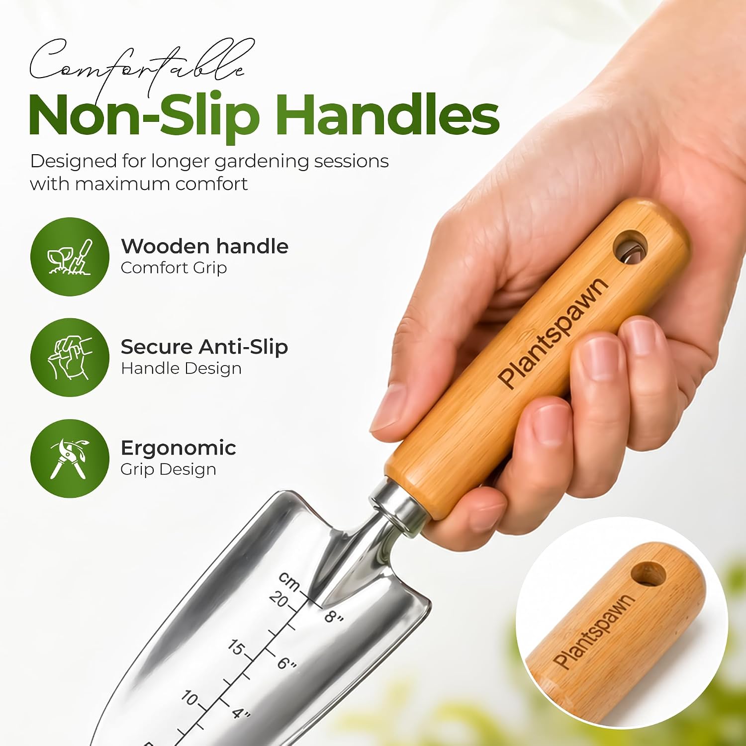 Gardening Tools Set with Organizer Handbag 9-Piece, Heavy‑Duty Rust‑Proof Garden Hand Tools, Wooden Handles,15 Plant
