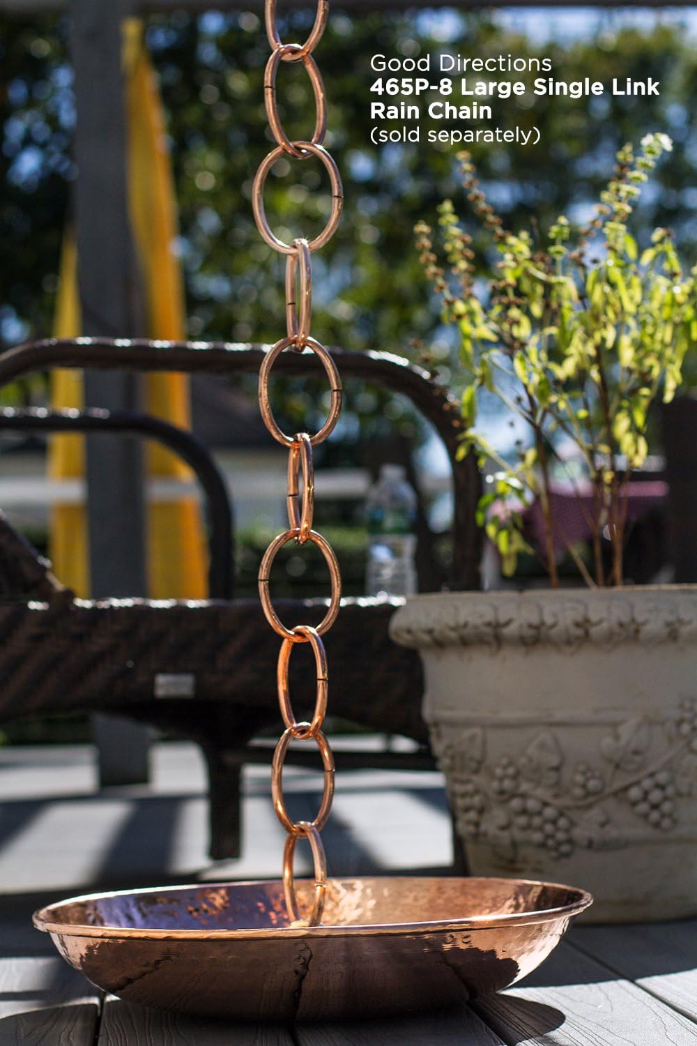 Good Directions 479P Rain Chain Basin Large 16-1/2 Inch Diameter, 4 Inches High, 100% Pure Copper