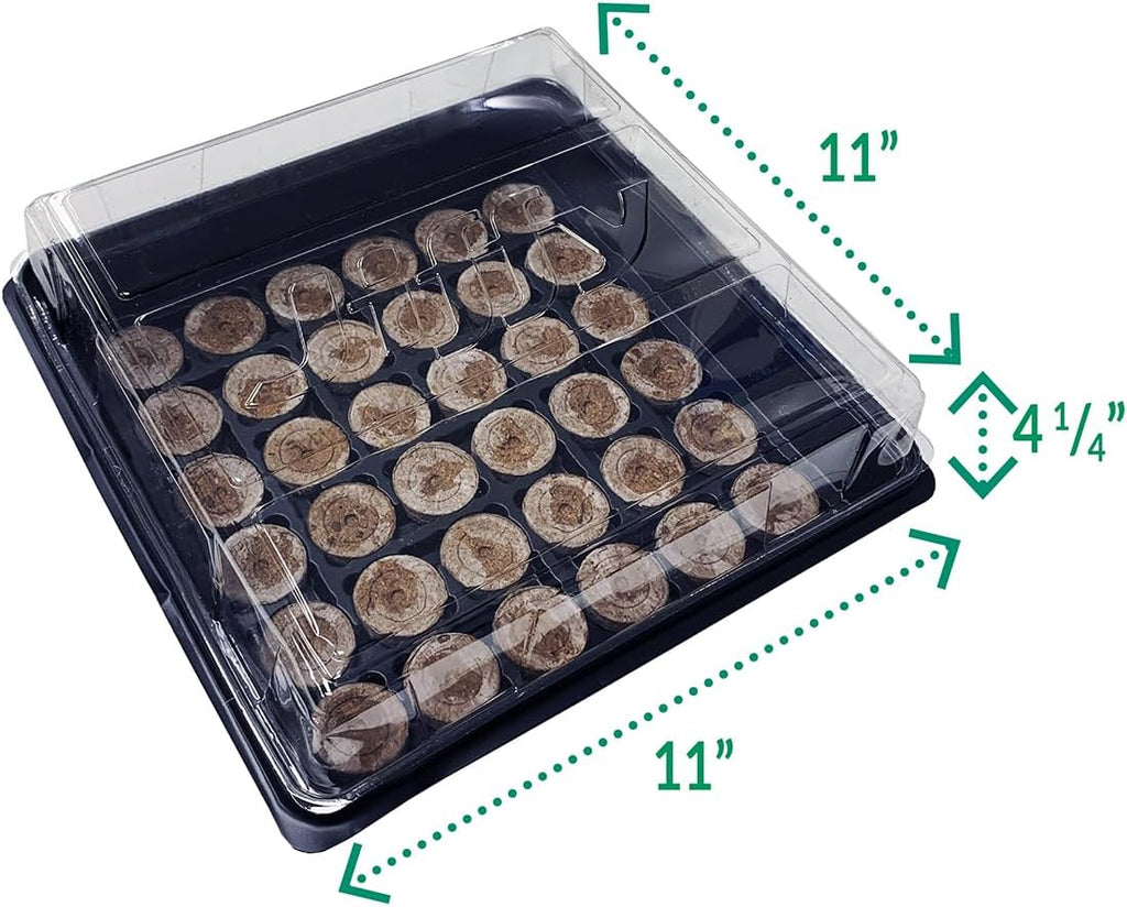 Jiffy Seed Starting Tray Kit - 36 Cell, Bonus 3 Pack, Seeding Starter Kit - 11 x 11 x 4.25 in - Plastic