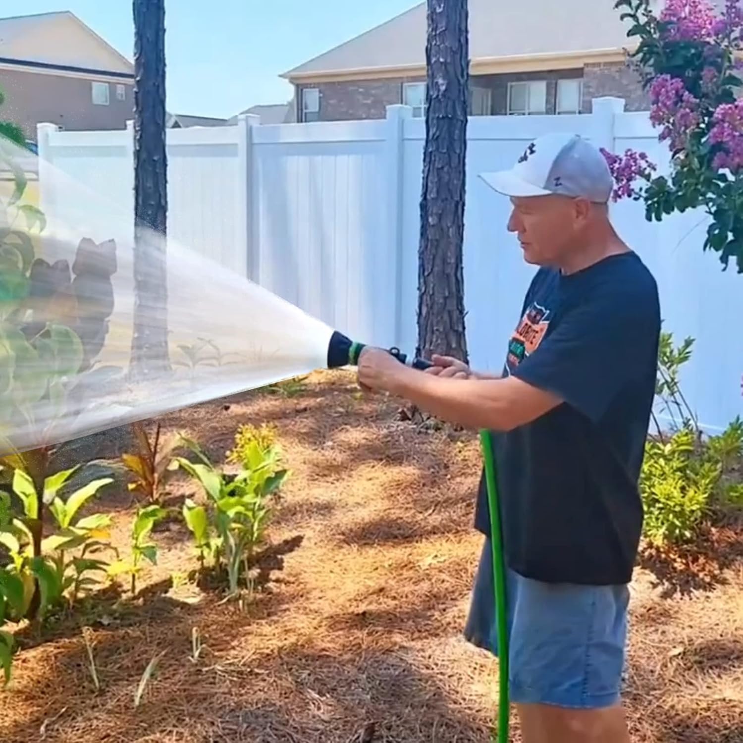 GSFNG98 Garden Hose Nozzle, Fireman's Hose Heavy Duty Nozzle, Premium Constructed Sprayer with Ergonomic Handle for