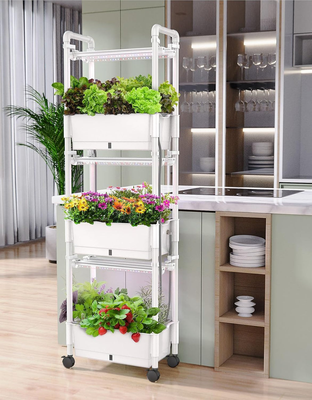 Hydroponics Growing System,AOONEG 42Pods Indoor Herb Garden with LED Grow Light,Hydroponics Growing System Kit with