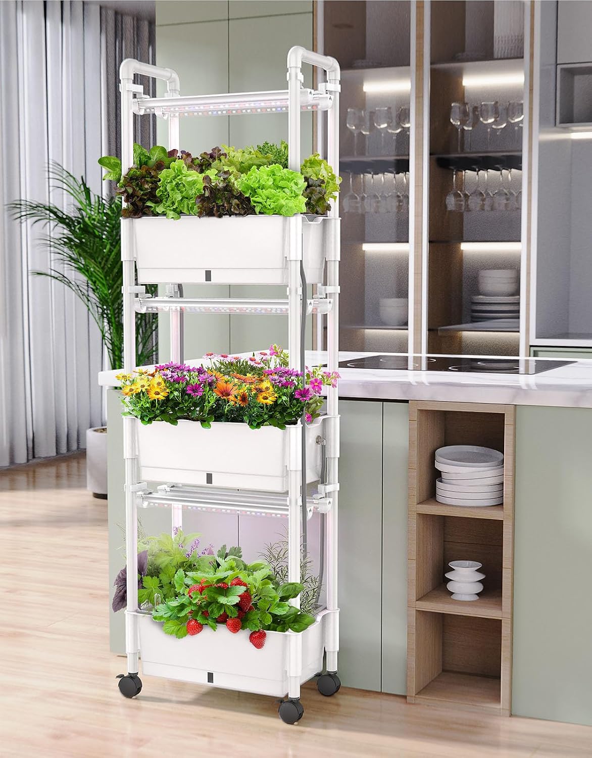 Hydroponics Growing System,AOONEG 42Pods Indoor Herb Garden with LED Grow Light,Hydroponics Growing System Kit with