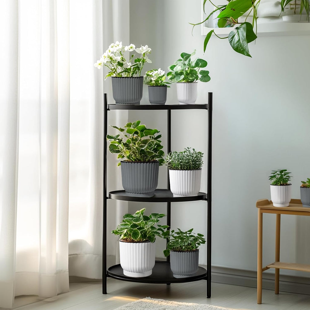 T4U Self Watering Pots for Indoor Plants, 7 Inch 4 Pack Planter Gray | African violet pothos ferns, Herb garden