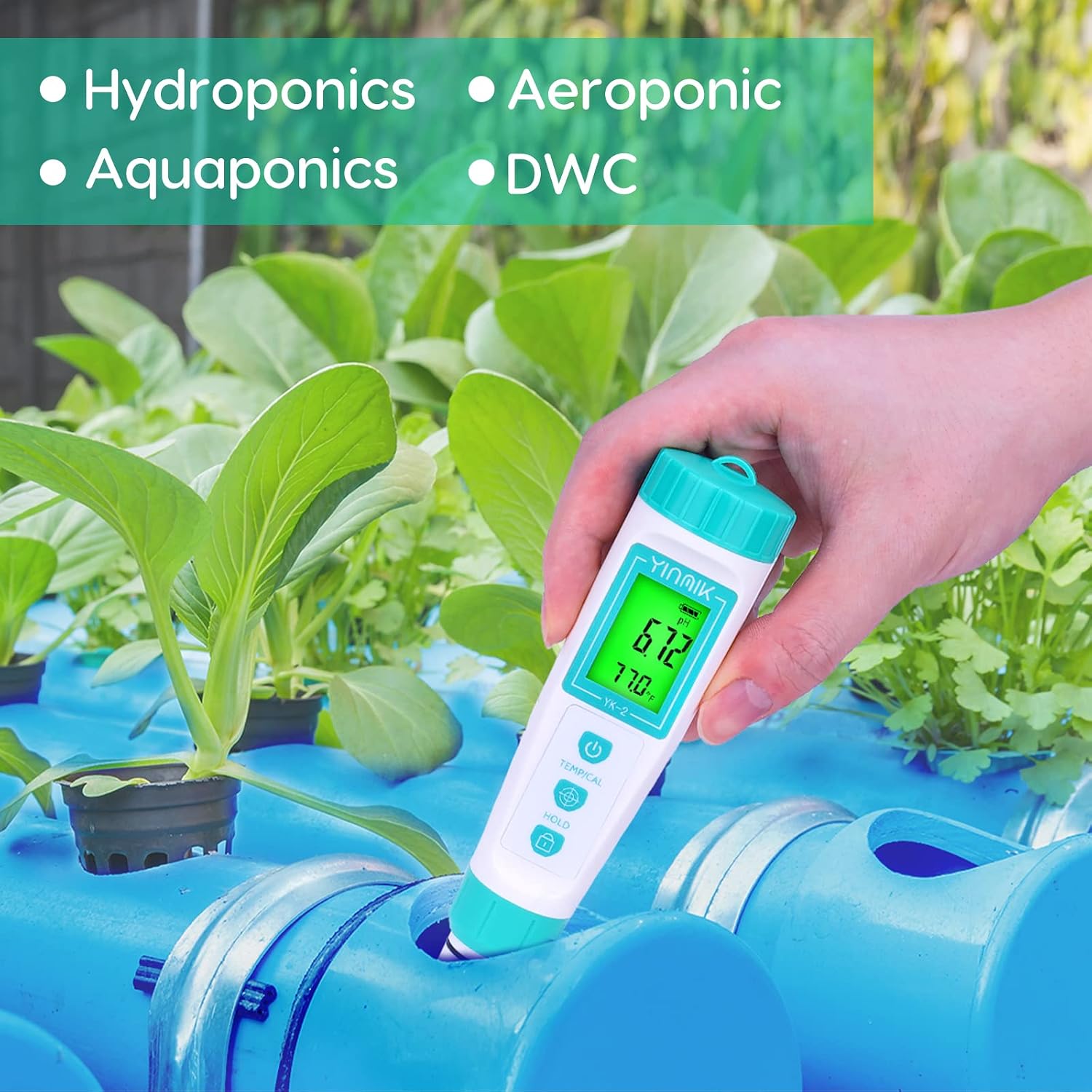 Digital pH Meter with Extra Replaceable Probe, Pocket pH Tester for Hydroponics, Accurate Water Tester for Swimming