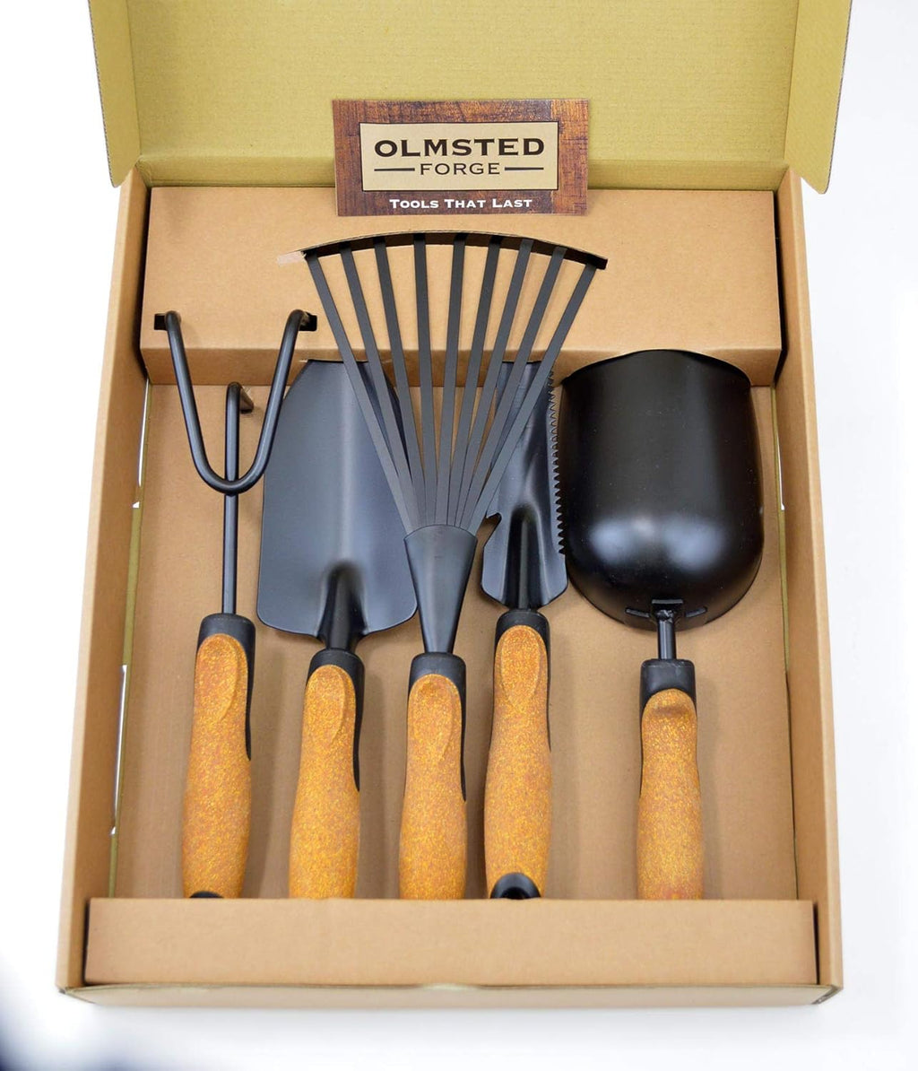 Garden Tool Set, 5 Pieces, Heavy Duty Powder Coated Steel, Cork Handle
