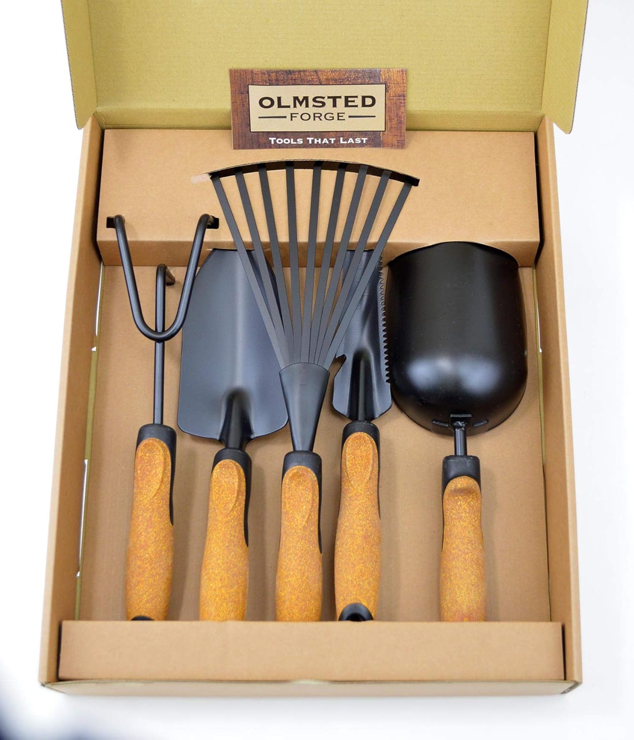 Garden Tool Set, 5 Pieces, Heavy Duty Powder Coated Steel, Cork Handle