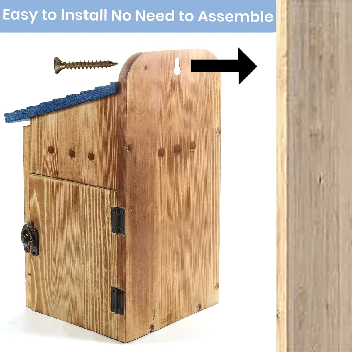 Blue Bird Houses for Outside with Gift Box - Durable Birdhouses for Outdoors with Clear View Panel & Predator Guard for