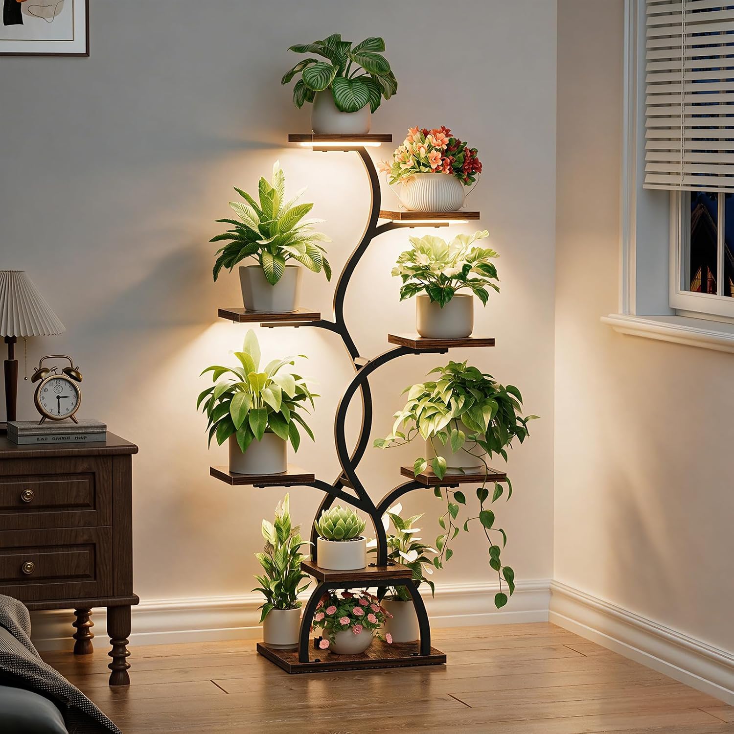 Plant Stand Indoor with Grow Light - 8 Tiered Corner Plant Shelf Indoor | 49" Plant Holder with Lights for Indoor