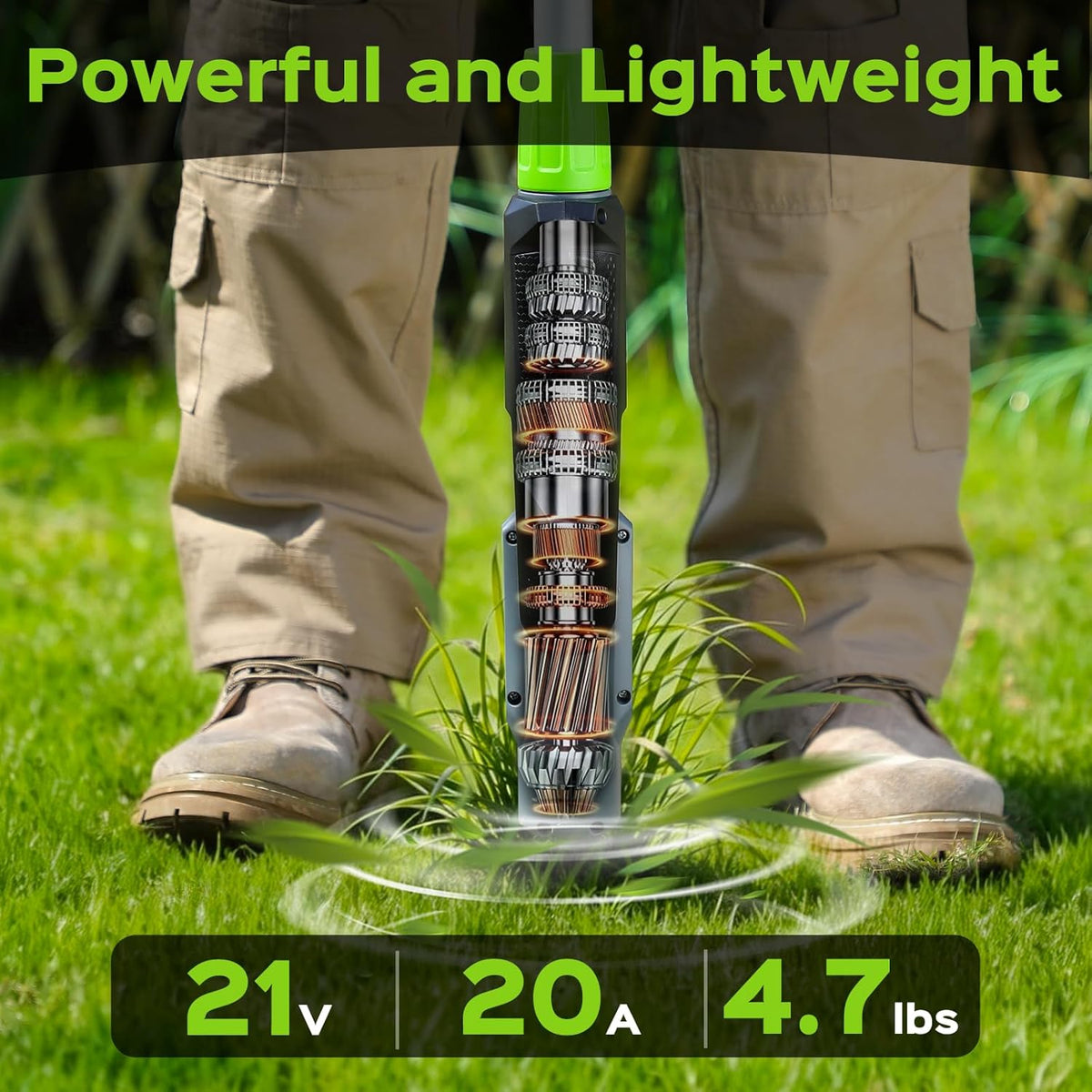 Weed Puller Tool, 21V Powerful Garden Tools Electric Weeding Tool | Gardening Tools Weeder Tool with 2.0Ah Battery and
