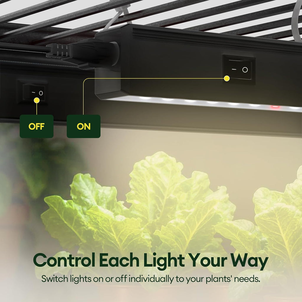 T5 Grow Lights for Indoor Plants 2FT, Red-Enhanced Full Spectrum 5000K Grow Light, 60W(4 x 15W), Grow Light Strips for