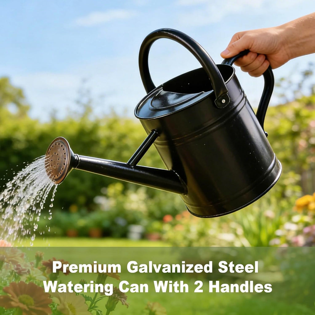 1 Gallon Metal Watering Can for Outdoor&Indoor Plants | Removable Sprinkler Head,Made of Premium Galvanized