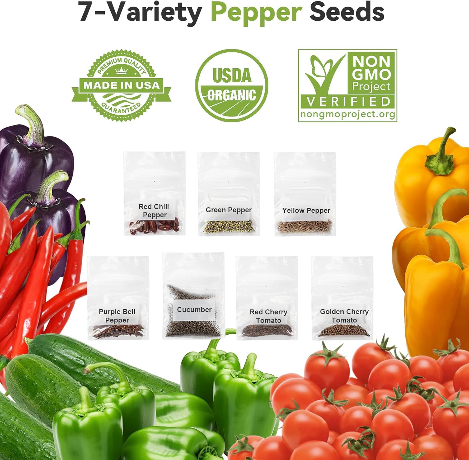 inbloom 12-Pod Pepper Seed Pod Kit for AeroGarden, iDOO, Ahopegarden Hydroponic Growing System, Include Cucumber