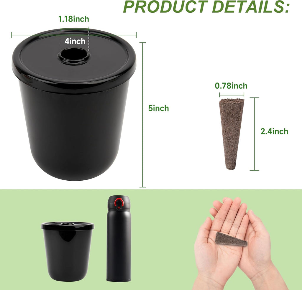 Kratky Method Hydroponic Planter Kit, 8 Hydroponic Planter Plus 24 Growing Sponges for Herbs, Hydroponic Mini Buckets