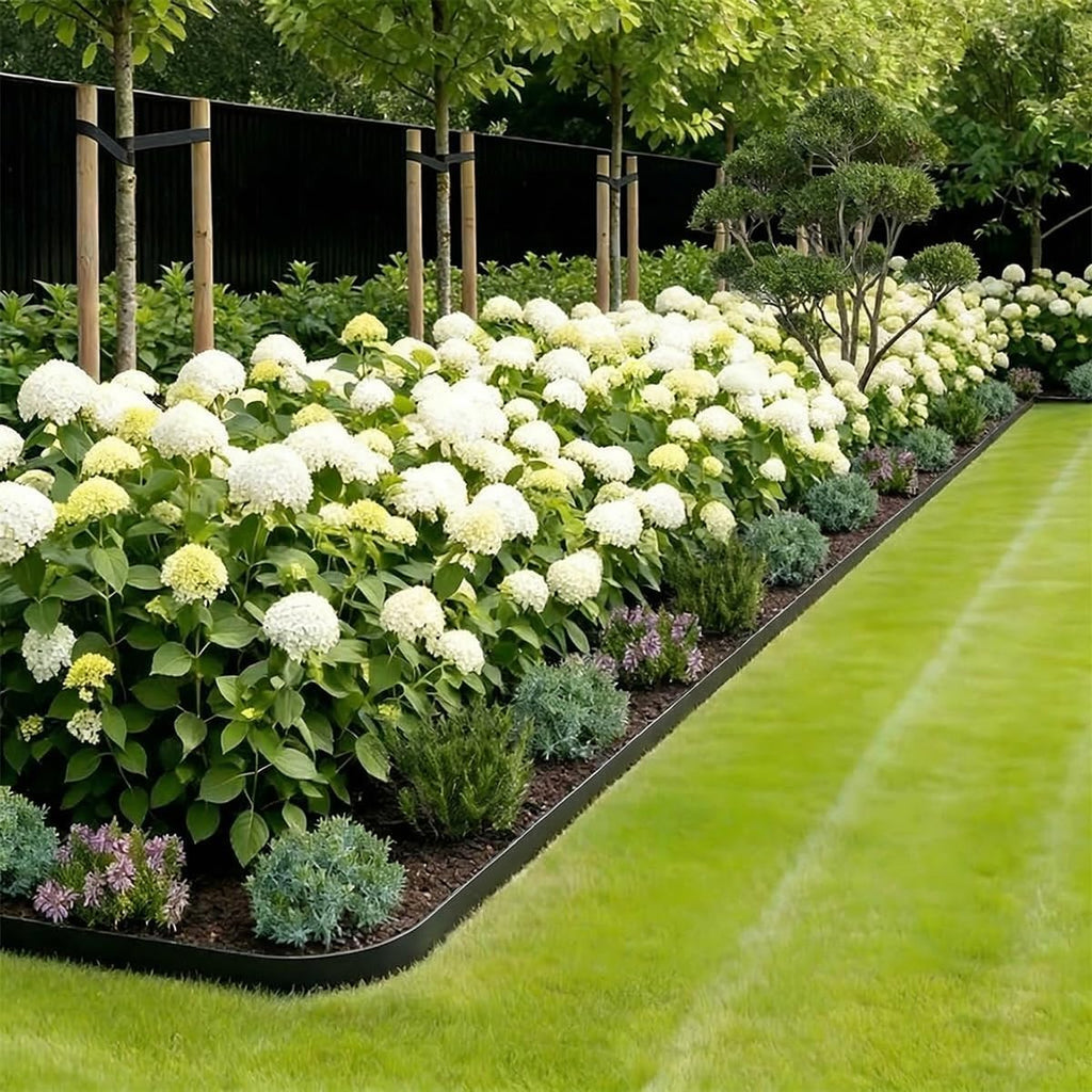 Landscape Edging Border 120FT, 4IN Tall Plastic Garden Edging | Lawn Edging Kit with 180pcs Spikes, Tool-Free Flexible