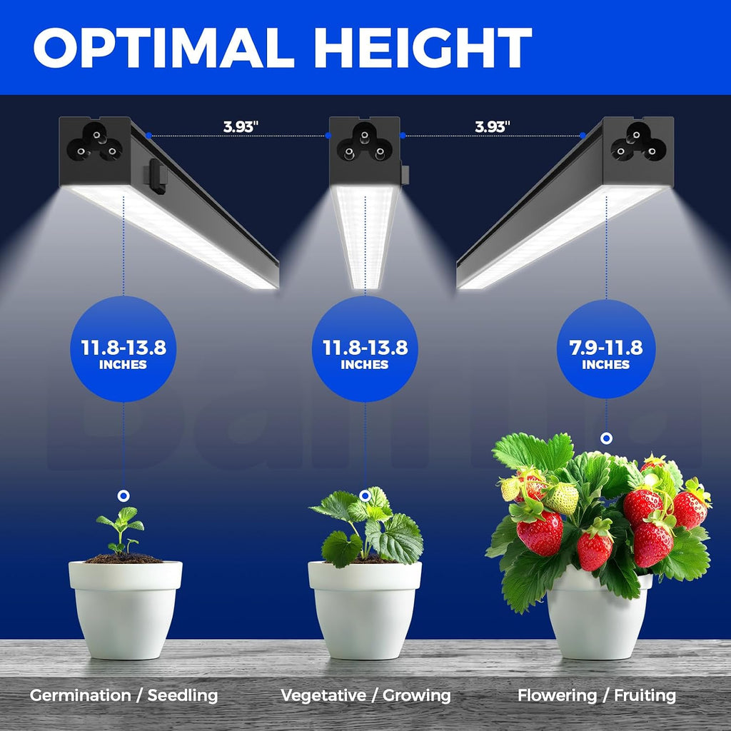 Barrina T5 LED Grow Lights, 1FT 10W (2 X 5W), 5000K Full Spectrum, 2 Packs | Grow Light Strip for Indoor Growing