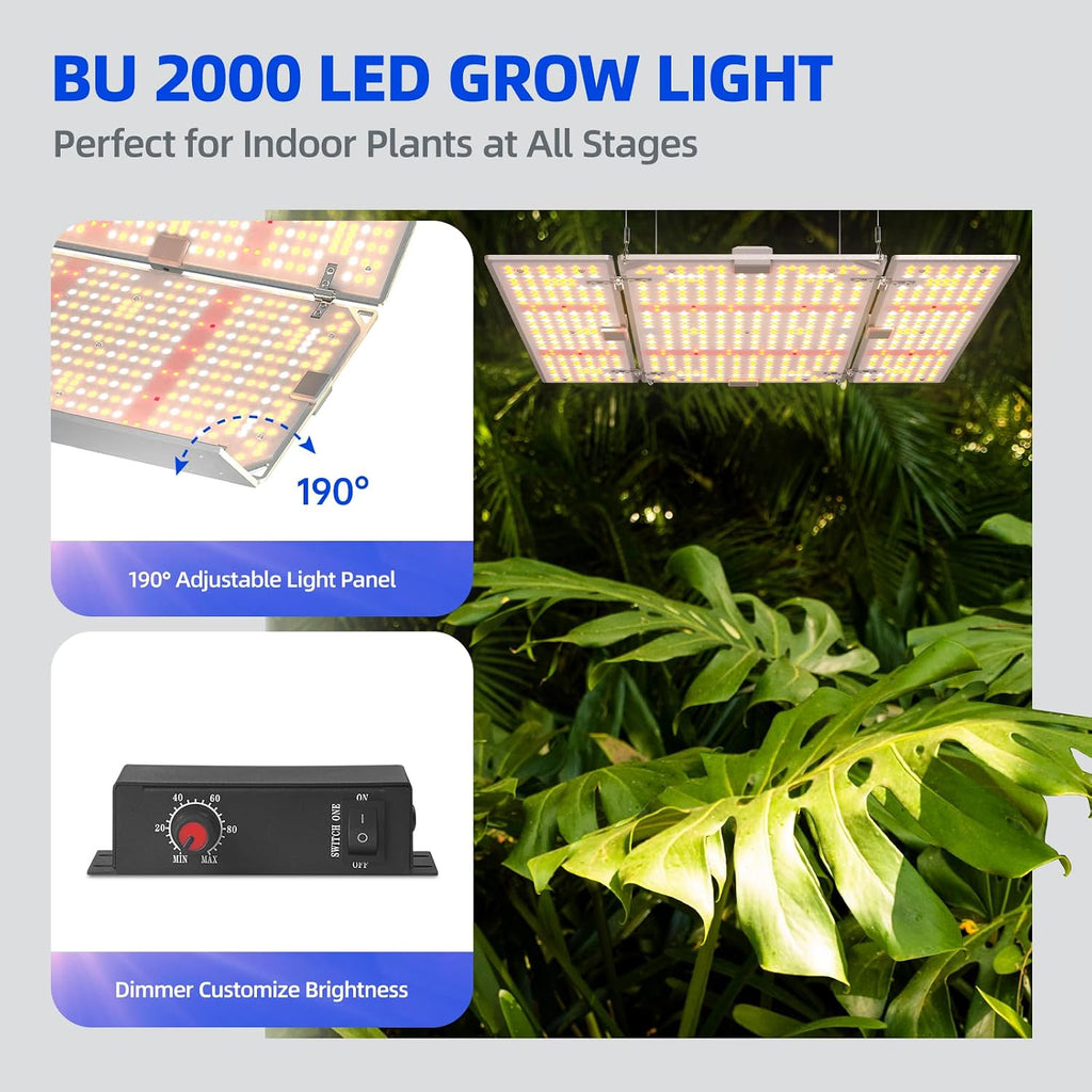 Barrina 4x4 Grow Light Panel, Full Spectrum, Dimmable, 200W, 1 Pack | Plug and Play, Adjustable, Barrina LED Plant