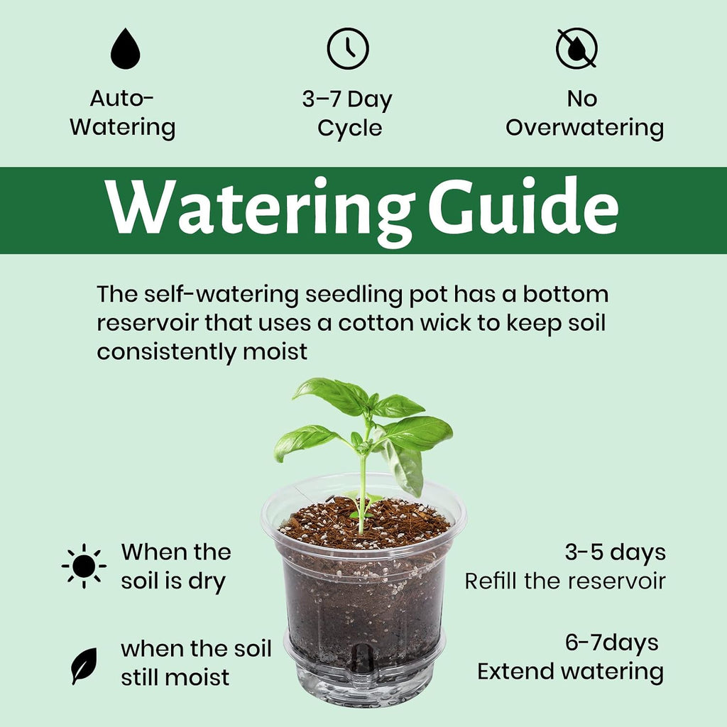 Bluepro Self Watering Pots for Indoor Plants, 4/5/6.5 Inch, 18-Pack | Clear Plastic, 6 Each of Three Sizes, Reservoir