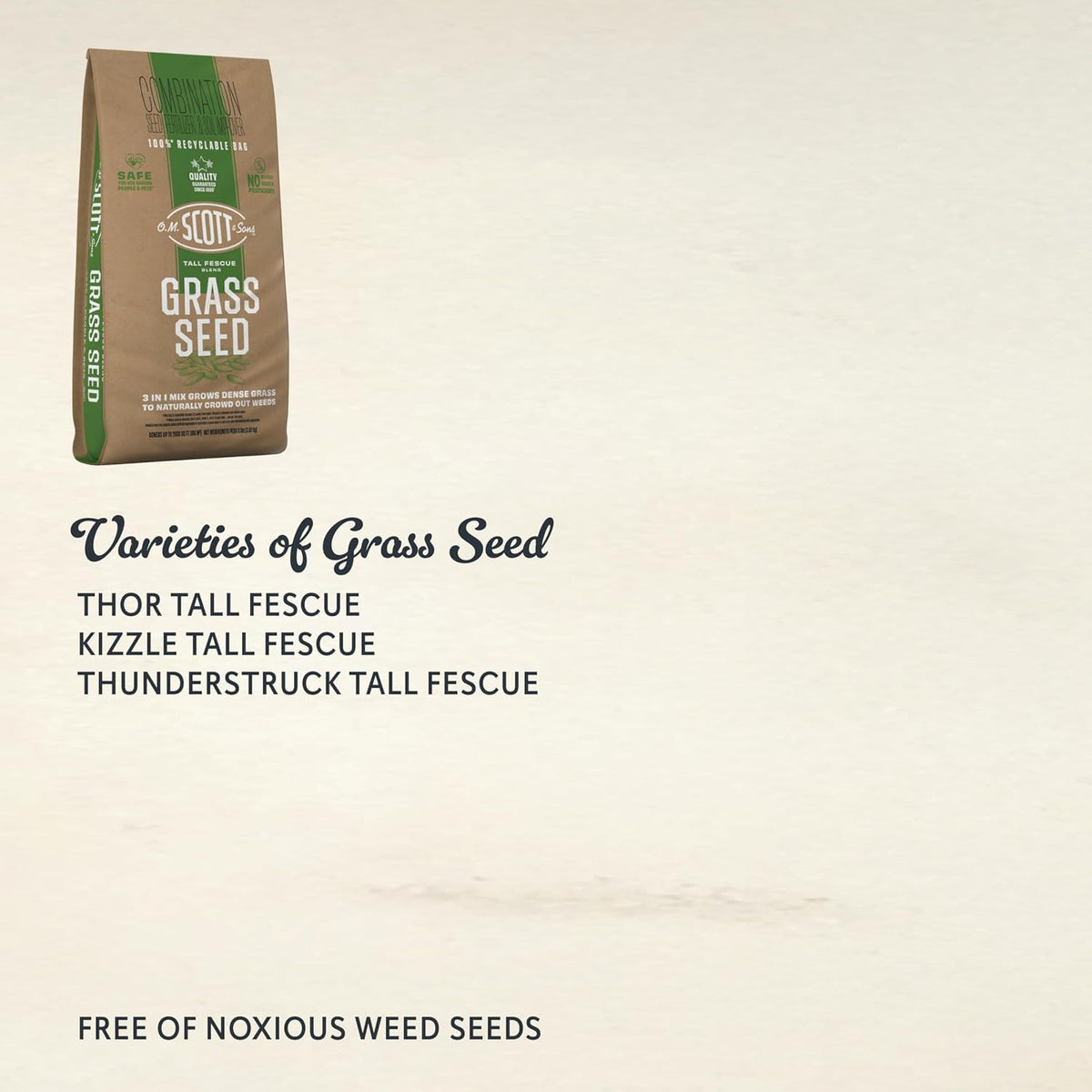 O.M. Scott & Sons Tall Fescue Blend Grass Seed, 8 lbs. (2-Pack) | Lawn Seed, Fertilizer and Soil Improver, Naturally