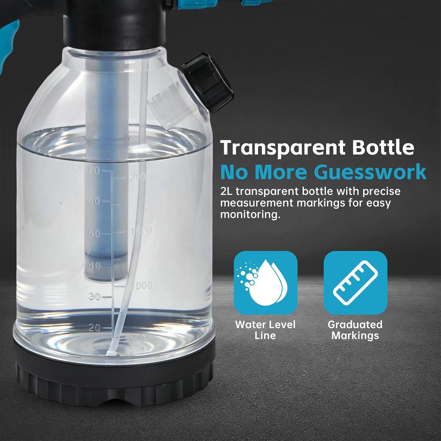 70oz Sprayer Bottle, 0.5gal Pump Sprayer for Flowers, Potted Plant, Handheld Water Bottle with Easy Refill Side Port
