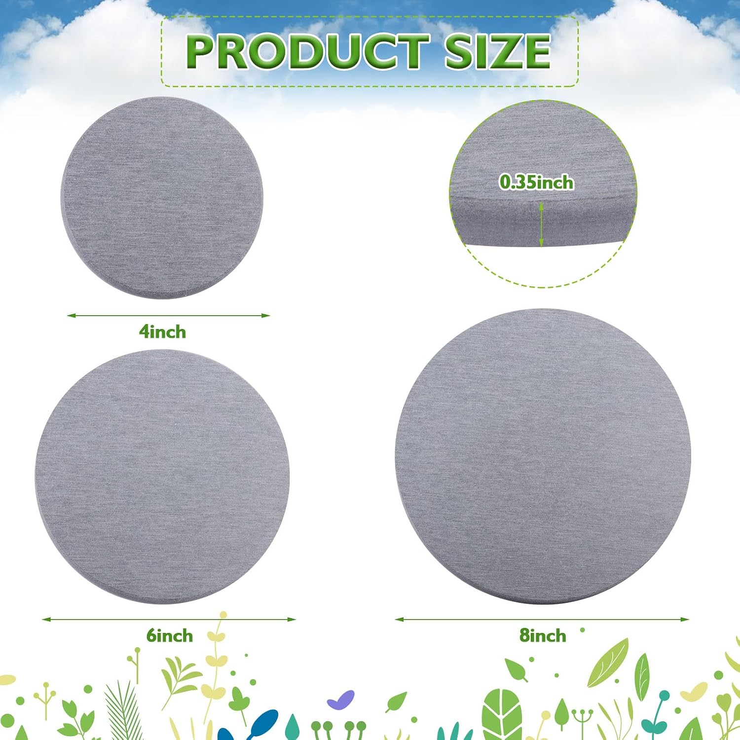 12Pcs Diatomaceous Earth Coaster 4/6/8inch Diatomite Plant Saucer Stone Plant Sourcer Instant Dry Water Absorbent