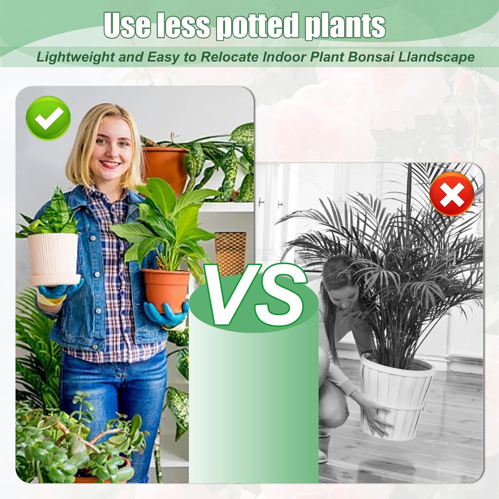 2 Pack Adjustable Plant Risers for Inside Pots, Pot Riser 13-21" Height | Planter Inserts for Tall, Square, Round and