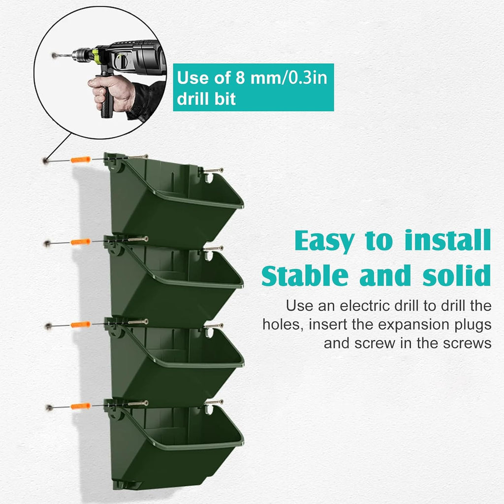 Vertical Wall Planter, 4 Packs Self Watering Wall Planters for Indoor with 3 Pcs Garden Tool Set Vertical Planter Tower
