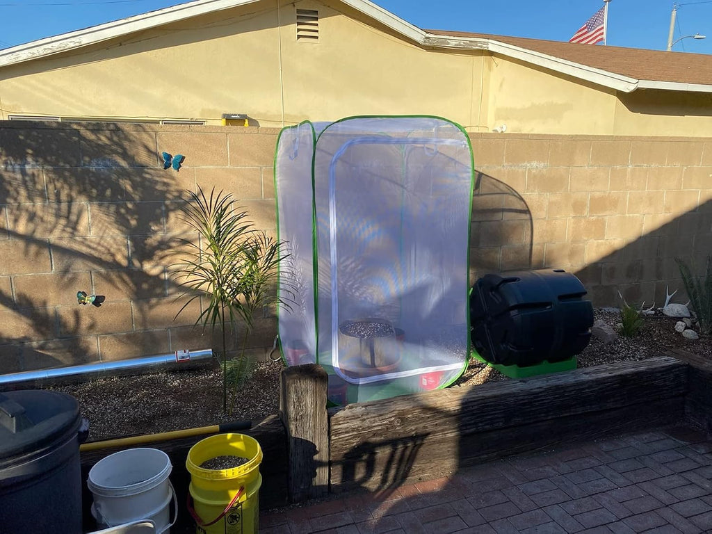 59" Outdoor Mesh Plant Enclosure, Mesh Plant Cover for Pests, Bird and Pest Protection Guard for Fruit, Vegetables