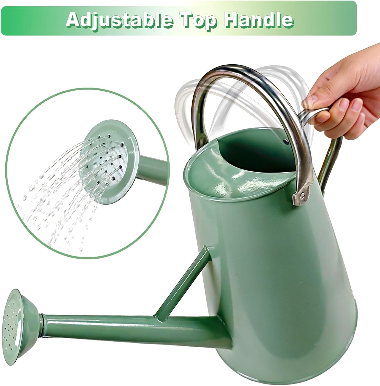 1.5 Gallon Metal Watering Can for Outdoor&Indoor Plants | Removable Sprinkler Head,Made of Premium Galvanized