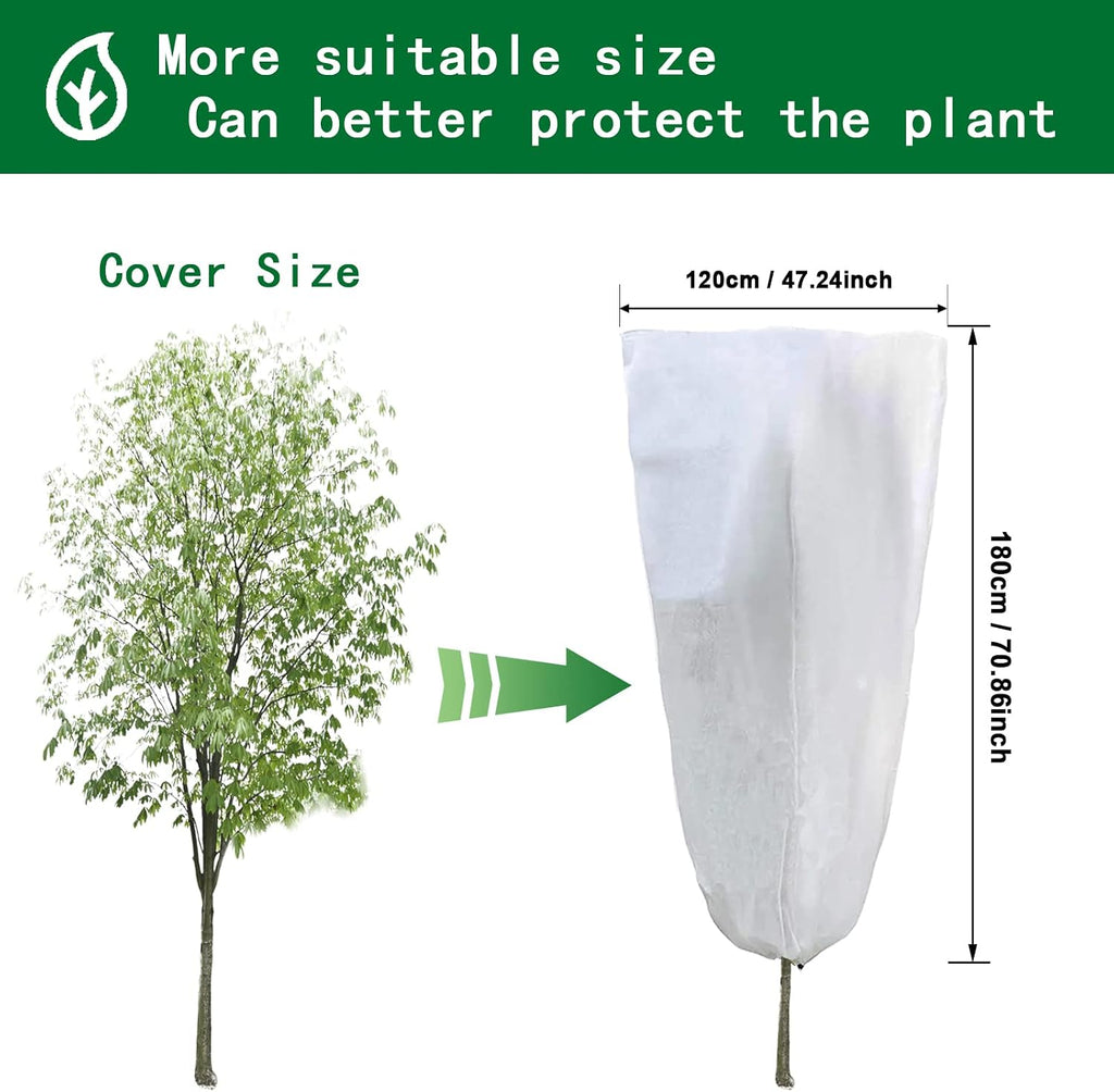 Large Size 6 Packs Plant Covers Freeze Protection 47 x 71 Inch, Upgraded Tree Frost Cloth for winter, 2.8oz/yd² Frost