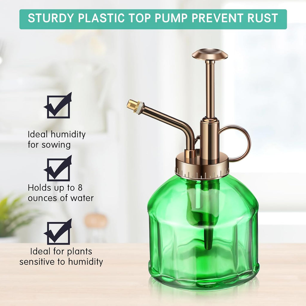 Set of 7 6.3'' Vintage Glass Plant Mister Modern 1.2l Long Spout Watering Can Squeeze Bottle Soil Moisture Meter 3 Pcs
