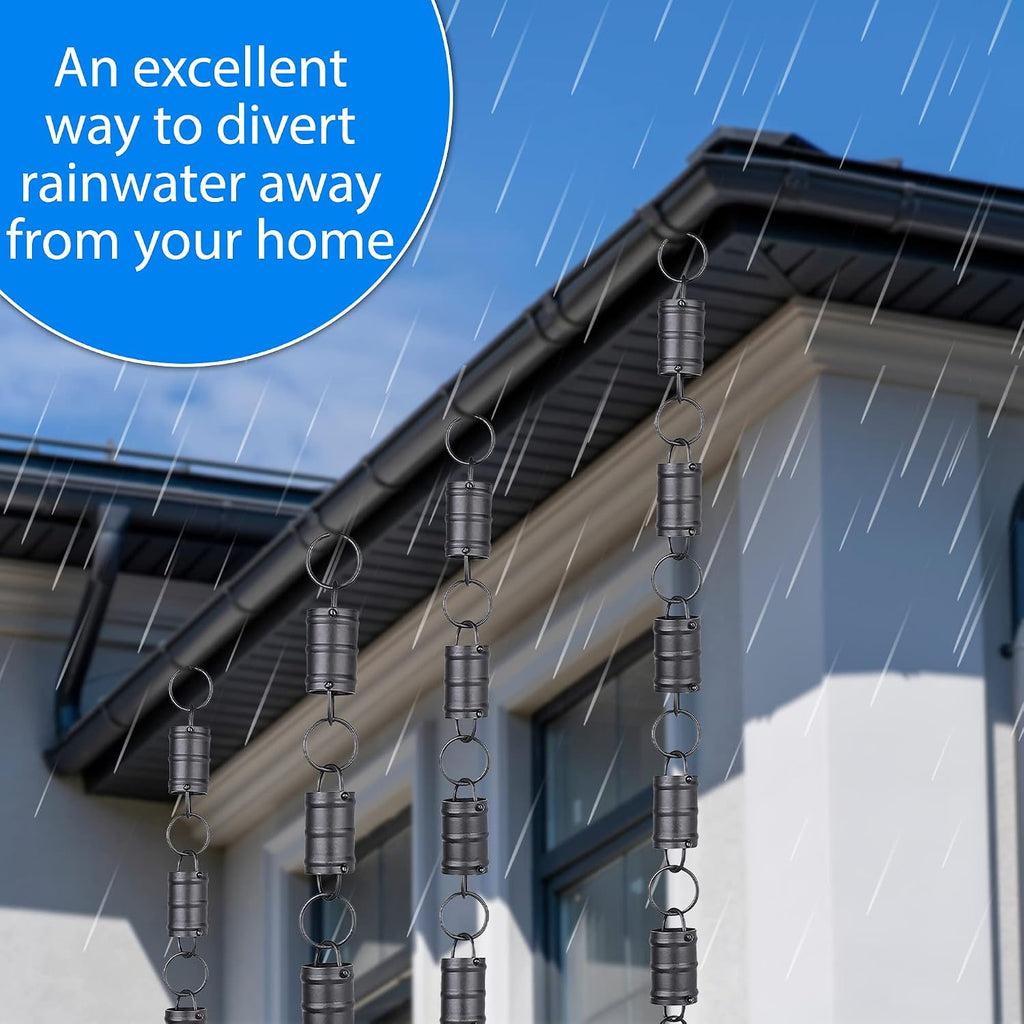 Tri-Stripe Rain Chains for Gutters 8.5ft