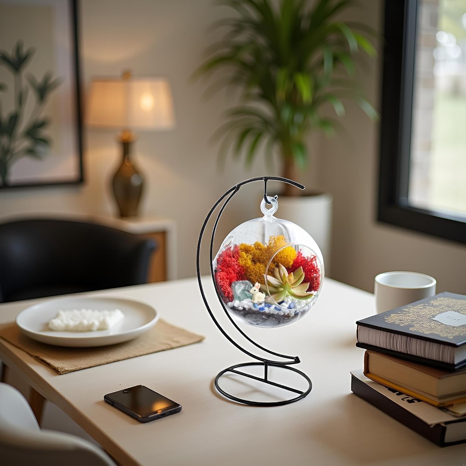 Creations by Nathalie DIY 5" DIY Globe Terrarium Kit - Build Your Own Glass Terrarium for Adults & Teens with Moss