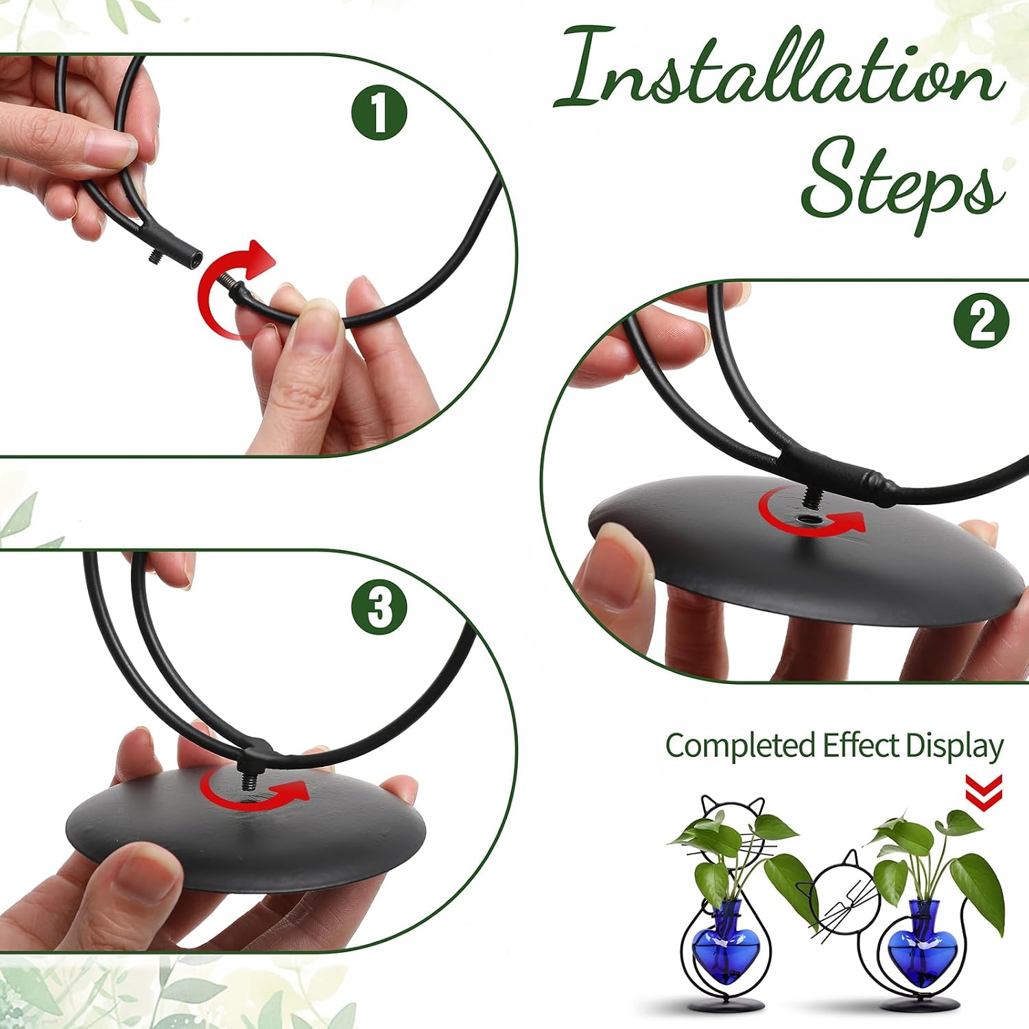 Plant Terrarium Propagation Station Gifts for Women Cat Lover | Plant Lovers Home Office Decor Cat Desk Accessories