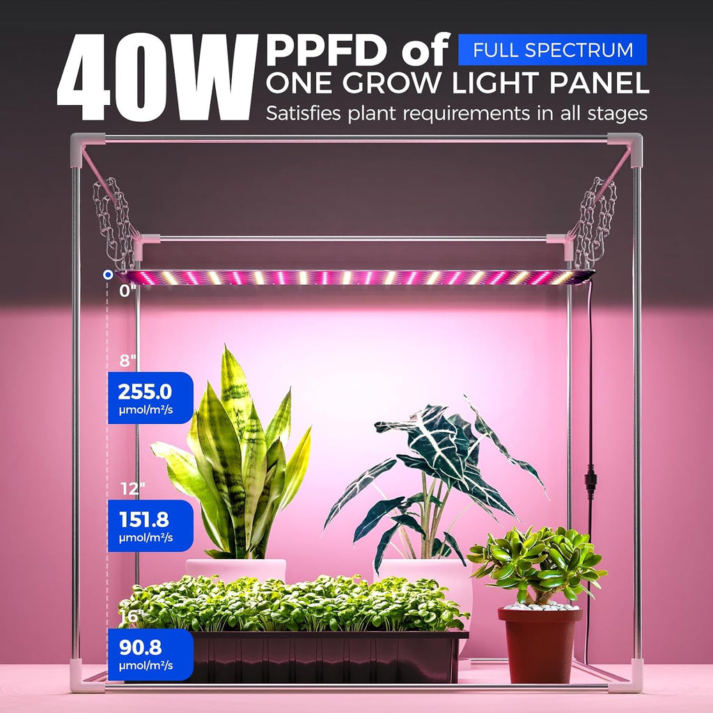 Barrina CX60 Indoor Greenhouse with Grow Light 40W Full Spectrum 23x23x23IN | Seed Starting Indoor Plant Light