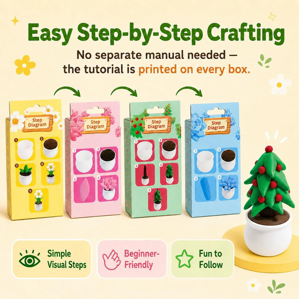 Air Dry Clay Kit for Kids, 12 Plants Modeling Magic Clay Sculpting Tools | Ultra-Light & Soft, Safe and Non-Sticky, DIY