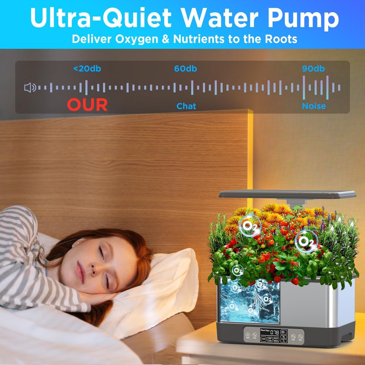 Hydroponics Growing System,Smart Indoor Herb Garden with Grow Light,8 Pods | In door Gardening System , APP & WiFi