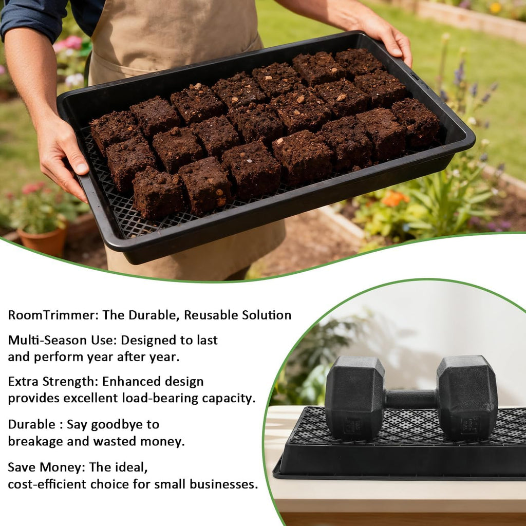 RooTrimmer 10 Pack 1020 Mesh Trays, Extra Strength 1020 Mesh Bottom Trays with Holes, 20'' x 10'', Heavy Duty