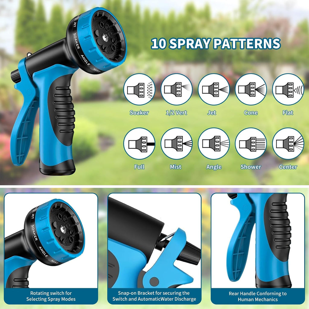 50ft Water Hose, Non Kinking Stainless Steel Hose, Kink Free Flexible 50 Foot Metal Hose for Outside Yard Backyard