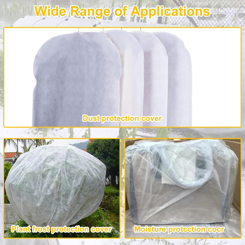 Tefola Plant Covers Freeze Protection with 20 Stainless Steel Clips, 10 x 29.5Ft Frost Cloth Plant Blankets Floating