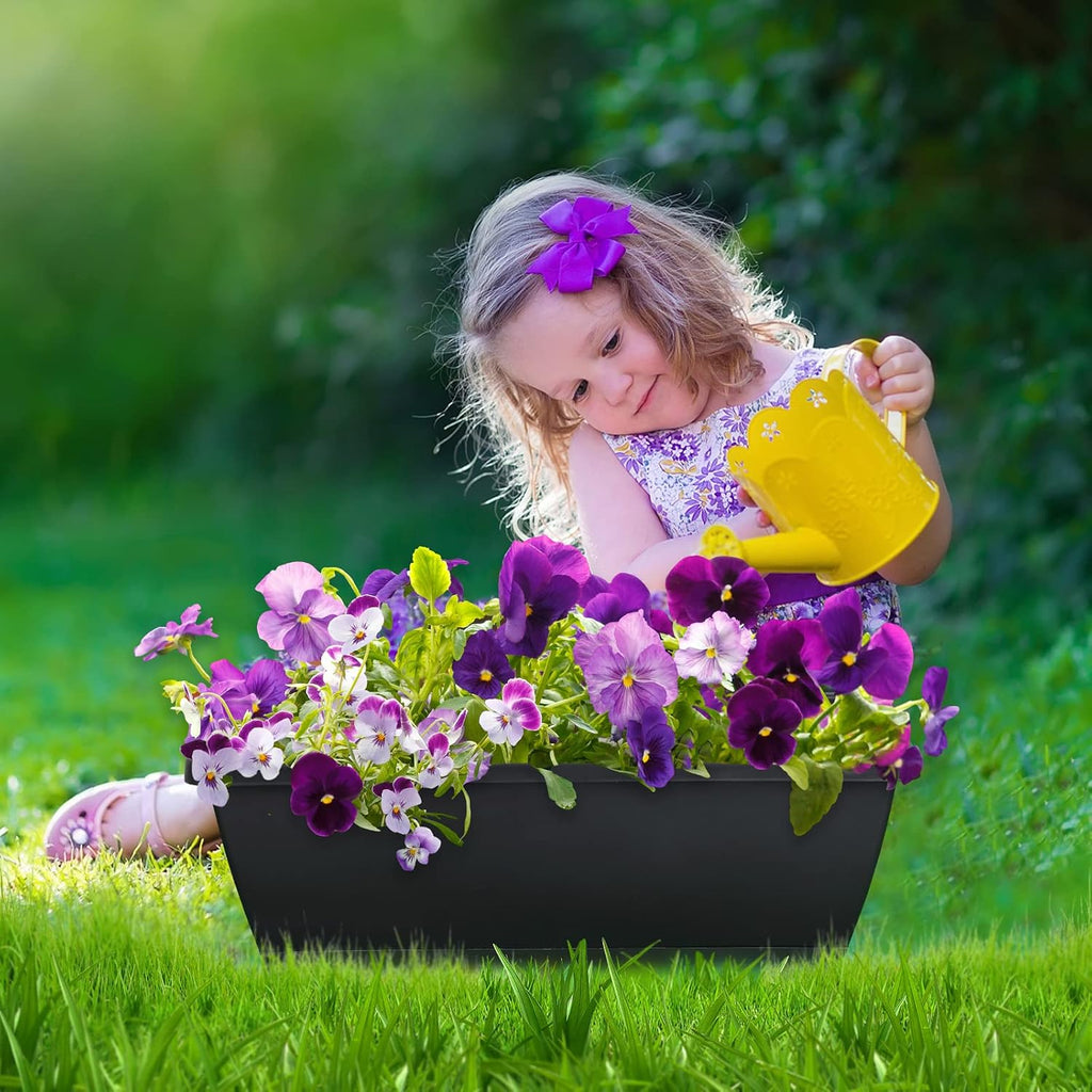 CHUKEMAOYI Window Box Planter, 10 Pack Plastic Vegetable Flower Planters Boxes 17 Inches Rectangular Flower Pots with