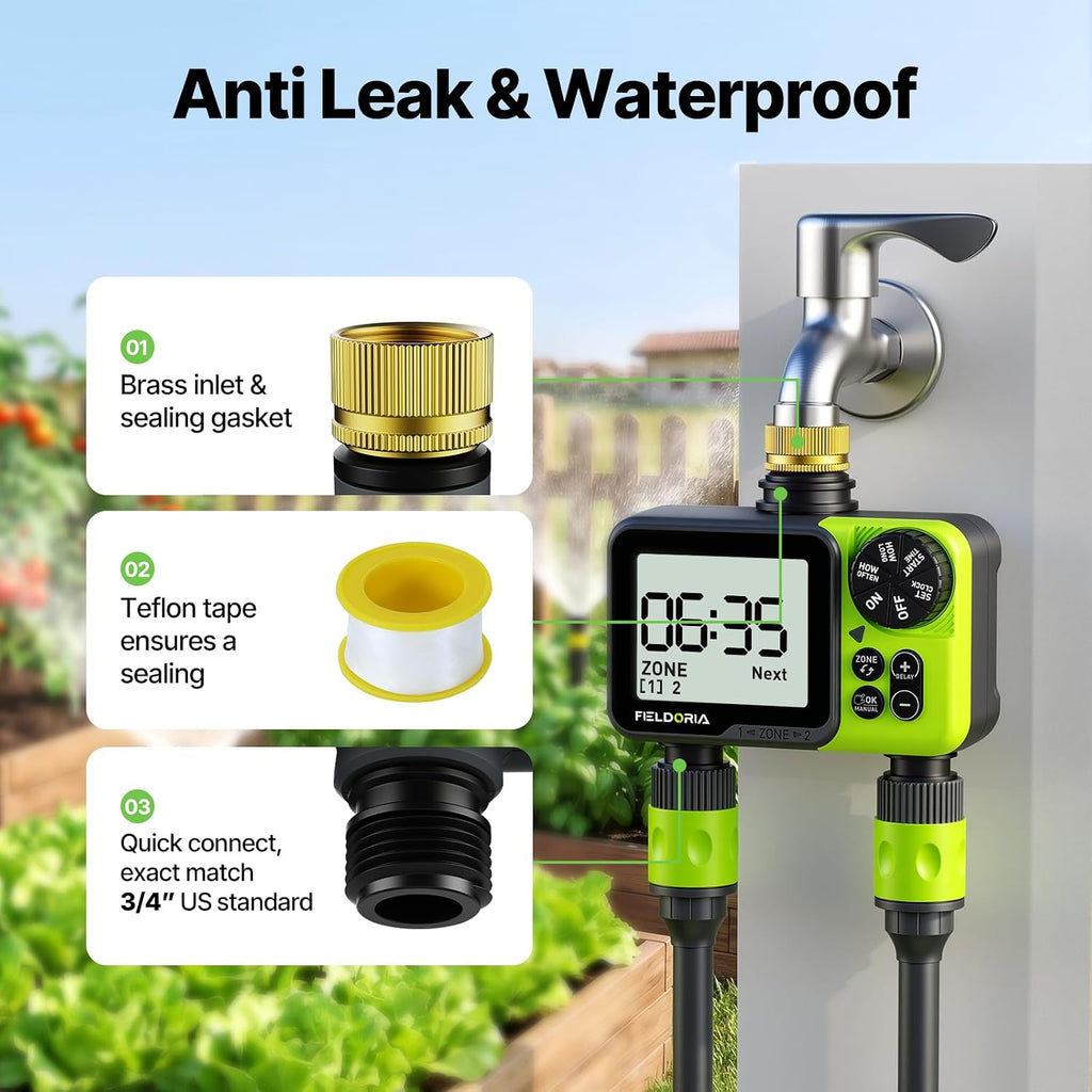 Sprinkler Timer- Hose Timer for Garden Hose, Programmable Watering Timer with Rain Delay, Outdoor Automatic & Manual